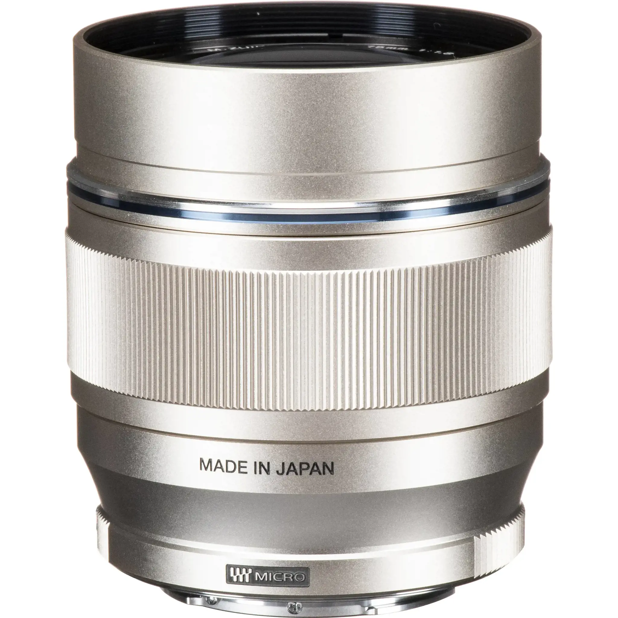 "Olympus M.ZUIKO DIGITAL ED 75mm F1.8" (sidabrinis)