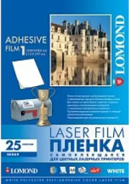 Lipni poliesterio plėvelė Lomond PET Laserjet Film Self Adhesive Balta Blizgi A4, 25 lapai