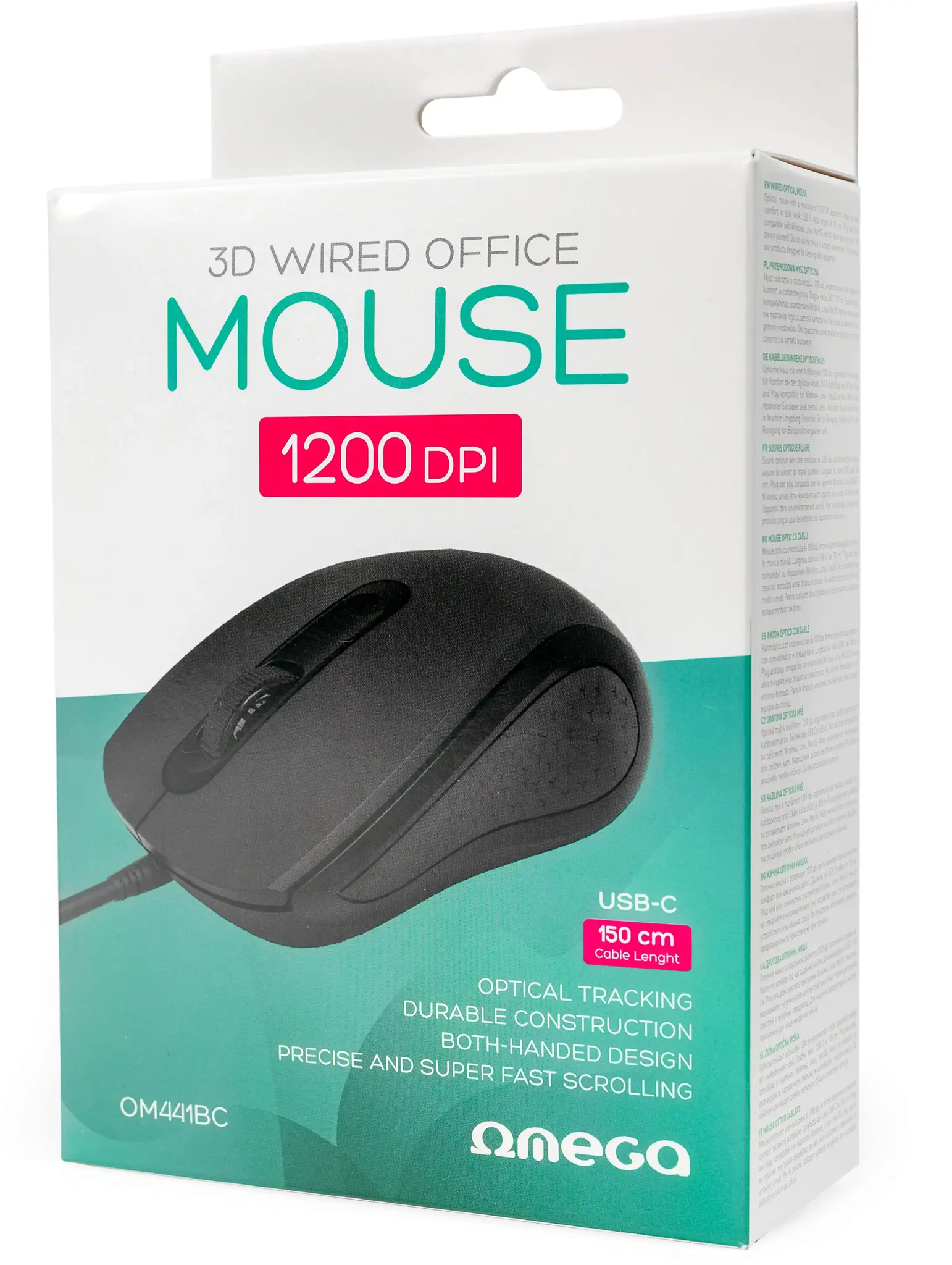 Omega mouse OM-441 USB-C, black