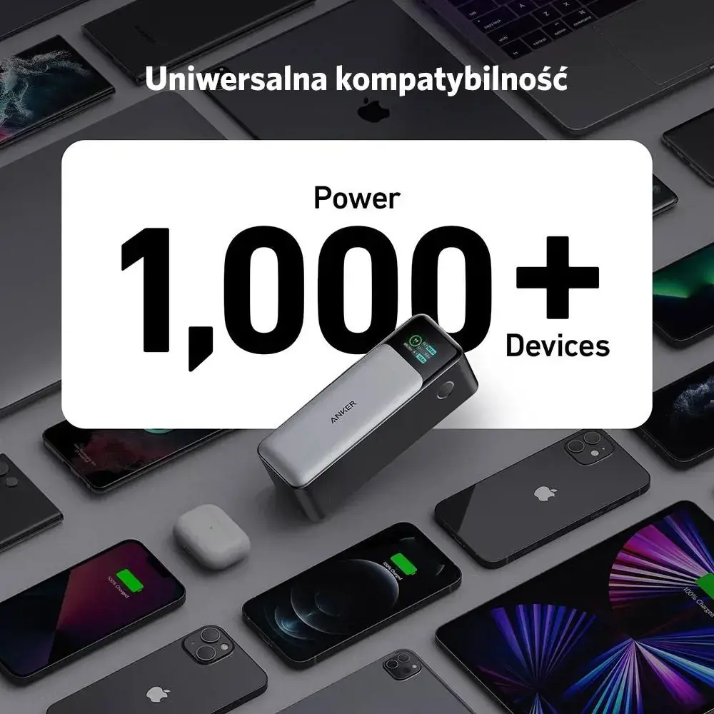 "Anker 737", 24000 mAh, 140 W, juoda, sidabrinė