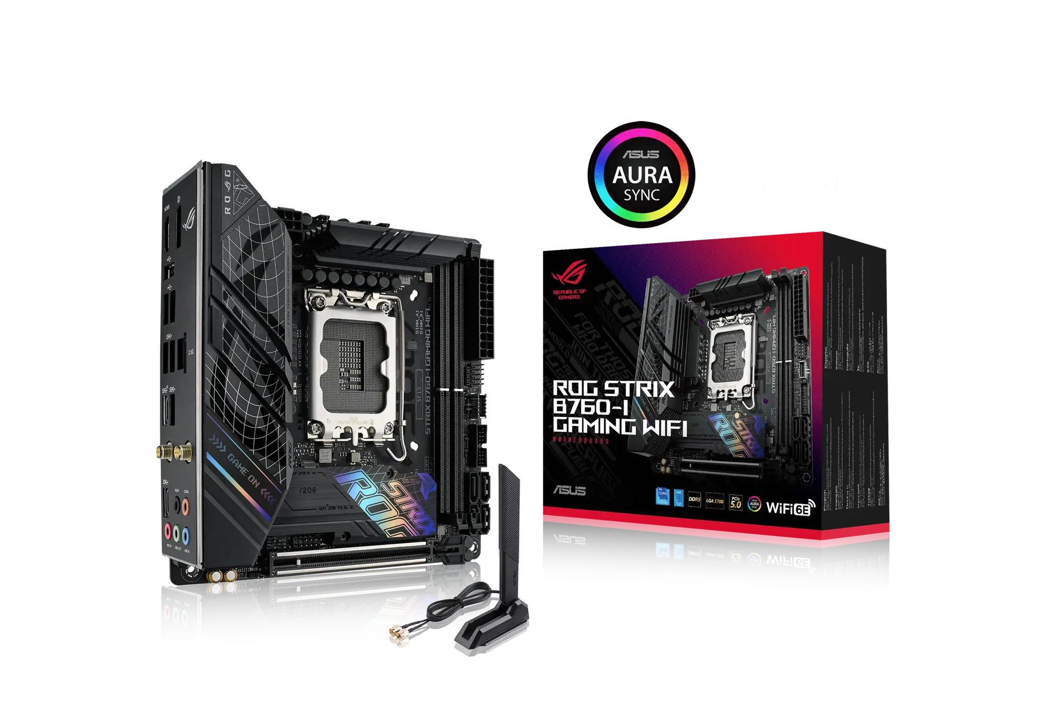 ASUS ROG STRIX B760-I GAMING WIFI, "Intel", LGA 1700, "Intel® Celeron®", "Intel® Core™ i3", "Intel® Core™ i5", "Intel® Core™ i7", "Intel® Core™ i9",..., LGA 1700, DDR5-SDRAM, 64 GB