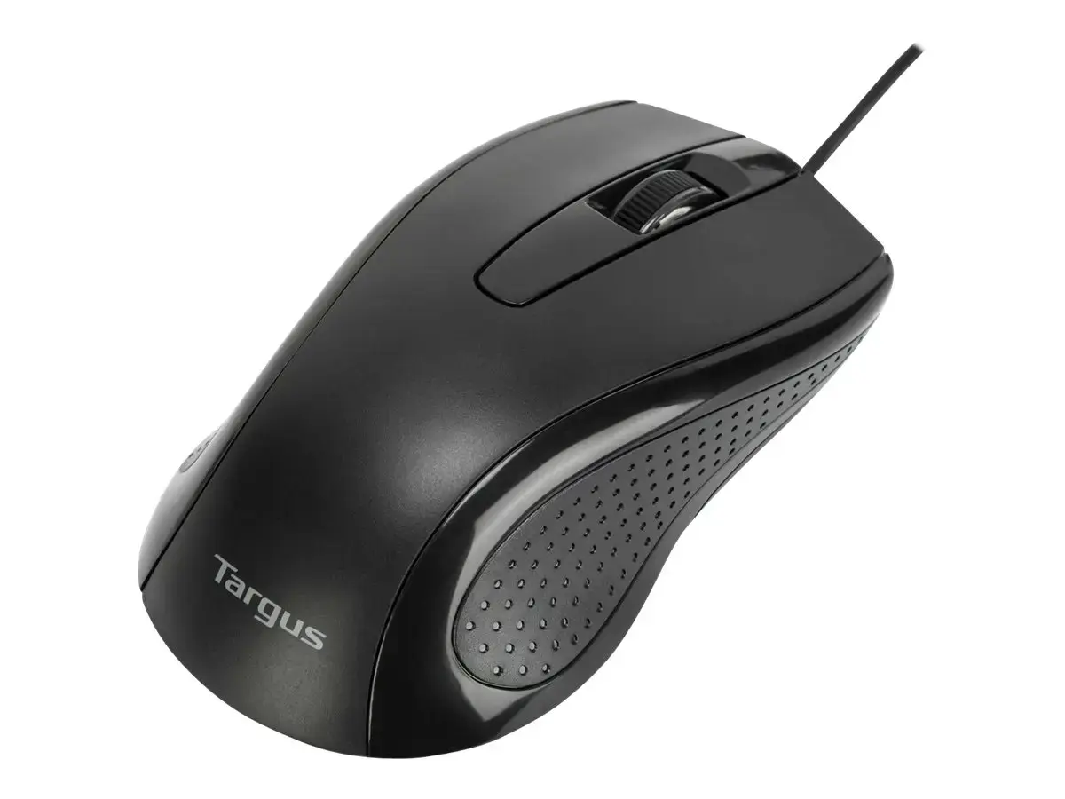 Targus Full-Size Optical Antimicrobial Wired Mouse | Targus Mouse | Full-Size Optical Antimicrobial | Wired | Black