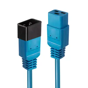 Lindy 3m IEC C19 to C20 Extension, blue, 3 m, C19 coupler, C20 coupler, 250 V, 16 A