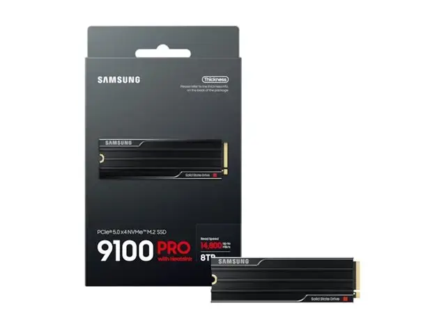 SSD diskas Samsung 9100 PRO With Heatsink 8 TB, M.2 2280, PCIe 5.0 x4, NVMe 2.0