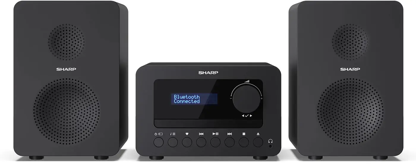 "Sharp TOKYO DAB+ HI-FI" mikrosistema, namų garso mikrosistema, juoda, 40 W, dvipusė, belaidė, DAB, FM
