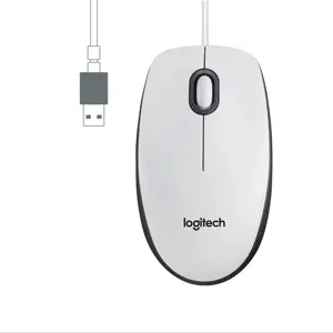 "Logitech" pelė M100, dvipusė, optinė, A tipo USB, 1000 DPI, balta