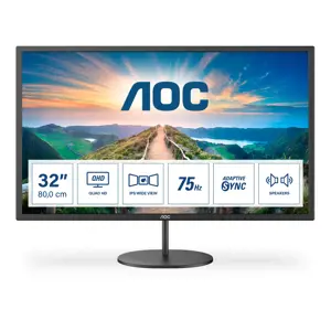 Monitorius AOC V4 Q32V4, 80 cm (31.5"), 2560 x 1440 pixels, 2K Ultra HD, LED, 4 ms, Black