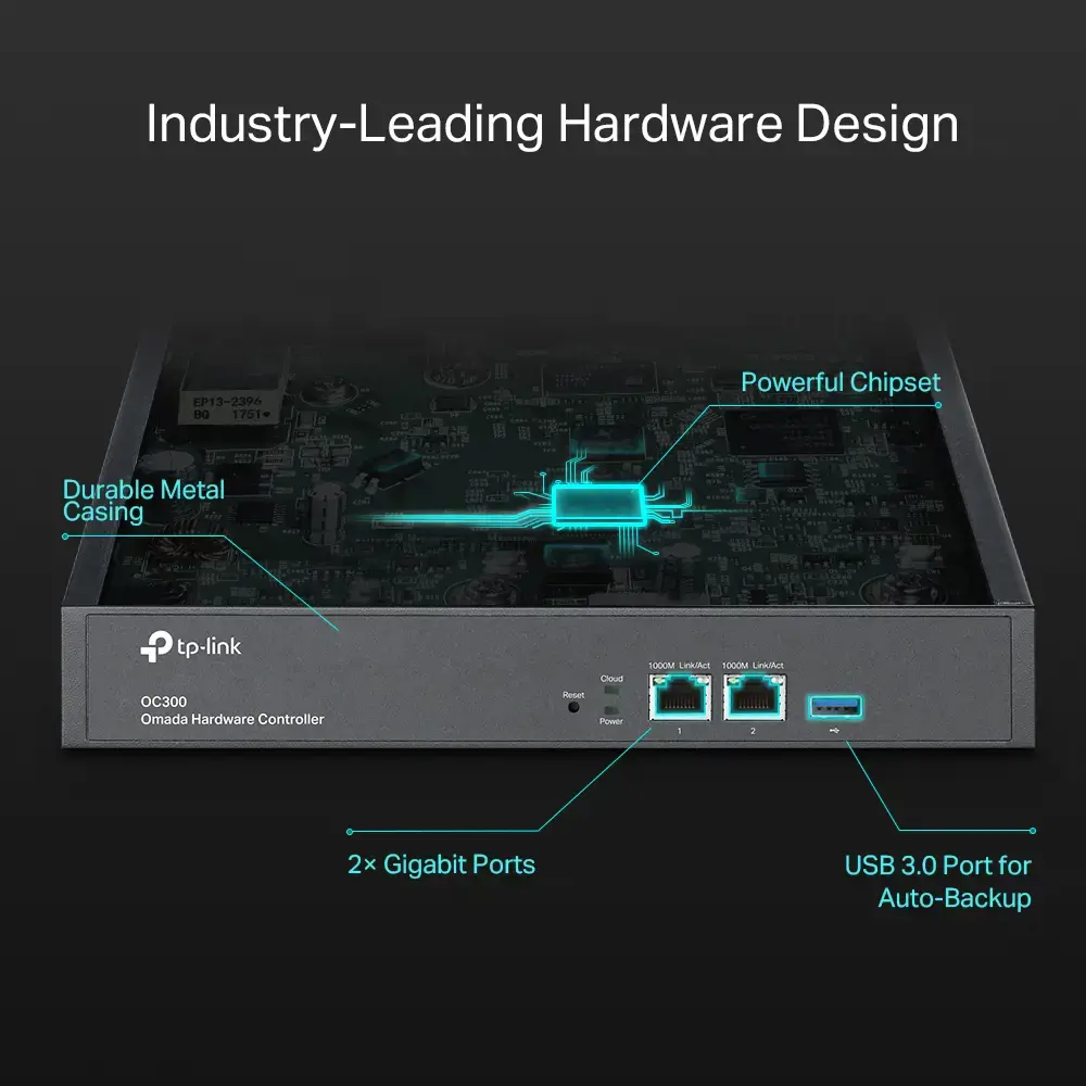 "TP-Link Omada" aparatinės įrangos valdiklis, 15000 naudotojų, 10,100,1000 Mbps, laidinis, 100-240 V, 50-60 Hz, 0,6 A