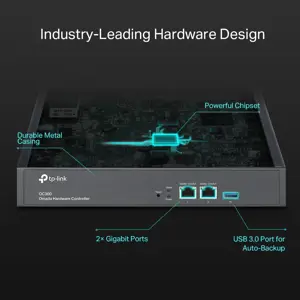 "TP-Link Omada" aparatinės įrangos valdiklis, 15000 naudotojų, 10,100,1000 Mbps, laidinis, 100-240 V, 50-60 Hz, 0,6 A