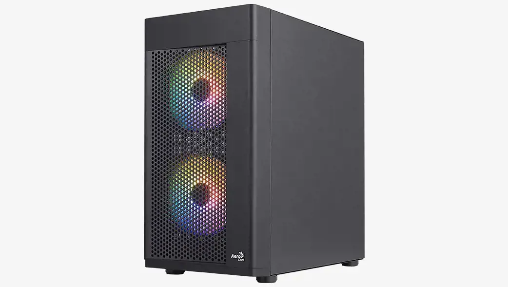 "Aerocool HEXFORMBKV2" Micro ATX kompiuterio korpusas 3 ventiliatoriai FRGB Juoda, Mini Tower, Kompiuteris, Juoda, micro ATX, Mini-ITX, ABS, SPCC, Galinis, Priekinis