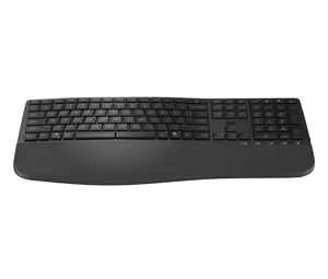 HP 685 Comfort Wireless Bluetooth Wave-Like Keyboard w/Palm Rest - Dual Mode, Sanitizable, Programm…
