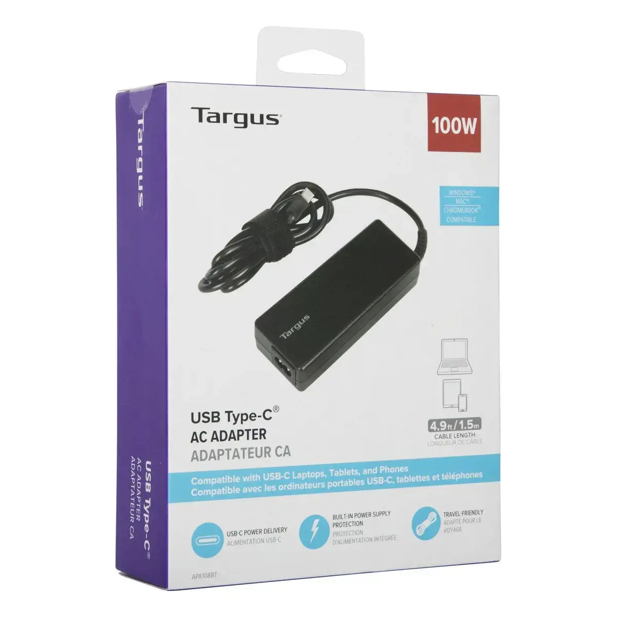 Targus APA108EU, Vidinis, 100 W, AC-to-DC, Kinija, Targus, juodas