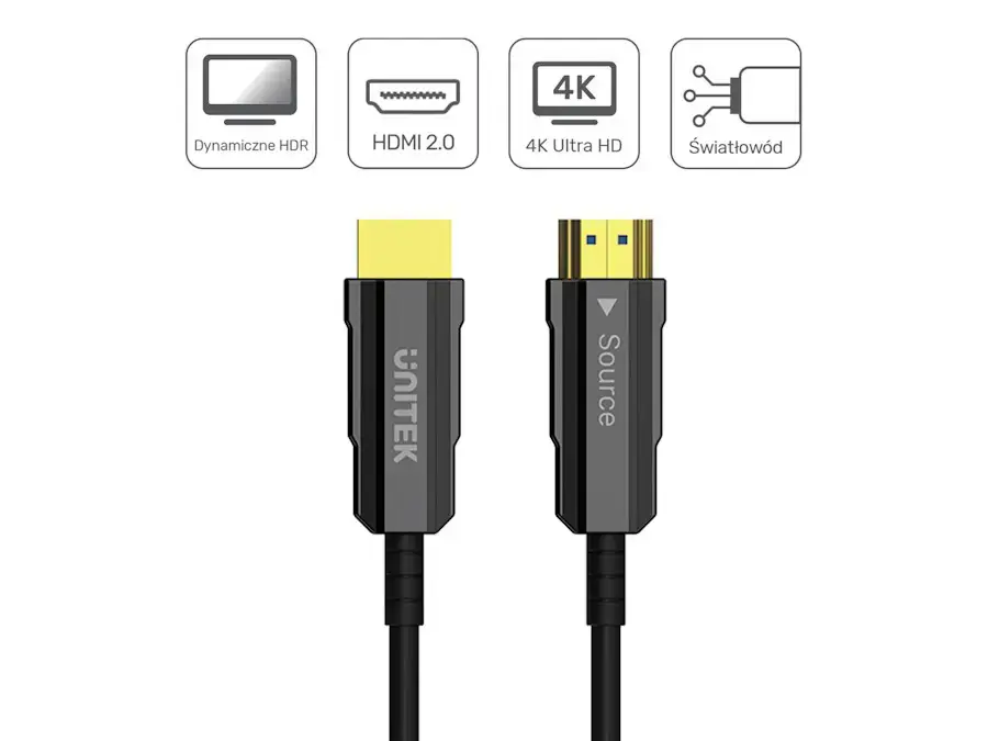 UNITEK C11072BK-20M optinis kabelis HDMI 2.0 AOC 4K 60Hz 20 m