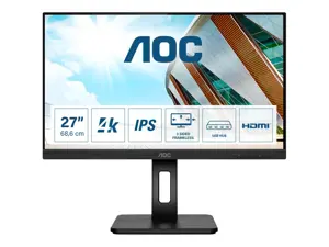 Monitorius AOC P2 U27P2, 68.6 cm (27"), 3840 x 2160 pixels, 4K Ultra HD, LED, 4 ms, Black