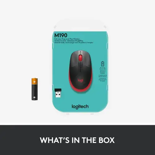 LOGITECH M190 Viso dydžio belaidė pelė - RED - EMEA