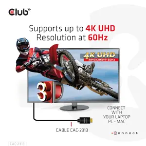 CLUB3D HDMI 2.0 4K60Hz RedMere cable 10m/32.8ft, 10 m, HDMI Type A (Standard), HDMI Type A (Standard), 3D, 18 Gbit/s, Black