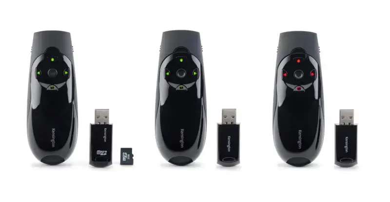 "Kensington Presenter Expert™" belaidis kursoriaus valdymas su žaliuoju lazeriu, RF, USB, 45 m, juodas