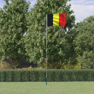 Belgijos vėliava su stiebu, aliuminis, 5,55m