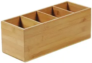 Dėžutė, 4 skyrių, bambukas, 35 x 14 cm, H 12 cm