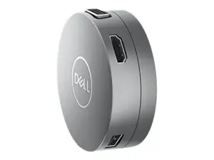 DELL USB-C mobilusis adapteris - DA310, laidinis, USB 3.2 Gen 2 (3.1 Gen 2) Type-C, 10,100,1000 Mbps, sidabrinis, 3840 x 2160 pikselių, 1920 x 1080 pikselių