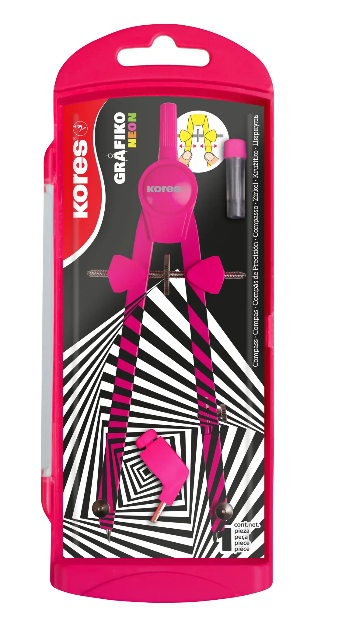 Skriestuvas KORES Grafiko Neon, su grafito dėžute