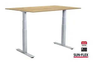 Reguliuojamo aukščio stalas SUN-FLEX®EASYDESK ADAPT, elektrinis, dviejų variklių, baltas rėmas, 140…