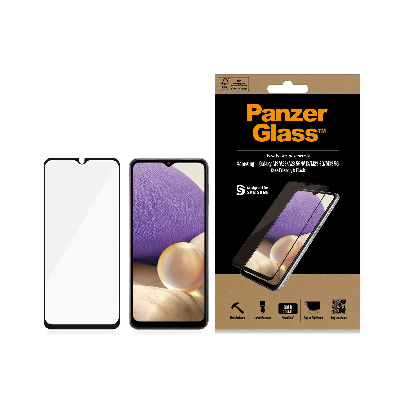 PanzerGlass ™ Samsung Galaxy A13 | A23 | A23 5G | M13 | M23 5G | M33 5G, Skaidri ekrano apsauga, Samsung, Samsung, Samsung - Galaxy A13, Samsung - Galaxy A13, Samsung - Galaxy M23 5G, Samsung - Galaxy M33 5G, Samsung - Galaxy A23, atspari įbrėžimams, atspari smūgiams, skaidri, 1 vnt.