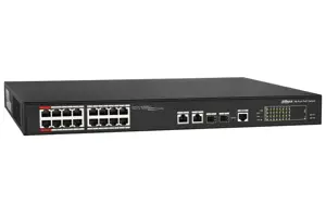 Dahua Technology PoE PFS4218-16ET-240, nevaldomas, Gigabit Ethernet (10/100/1000), maitinimas per E…