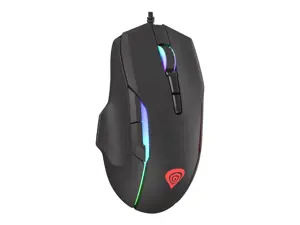 NATEC Genesis žaidimų pelė Xenon 220 optinė 6400DPI su programine įranga RGB apšviesta juoda