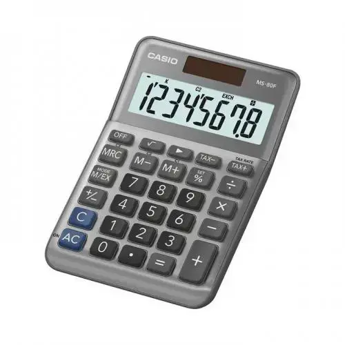 Stalinis skaičiuotuvas CASIO MS-80F, metalinis korpusas