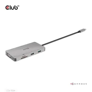 CLUB3D USB Gen1 Type-C 9-in-1 hub with HDMI, VGA, 2x USB Gen1 Type-A, RJ45, SD/Micro SD card slots and USB Gen1 Type-C Female port, USB 3.2 Gen 1 (3.1 Gen 1) Type-C, 3.5mm, HDMI, RJ-45, USB 3.2 Gen 1 (3.1 Gen 1) Type-A, USB 3.2 Gen 1 (3.1 Gen 1) Type-C, VGA, MicroSD (TransFlash), SD, 5000 Mbit/s, 60 Hz, 1920 x 1080 (HD 1080), 3860 x 2160