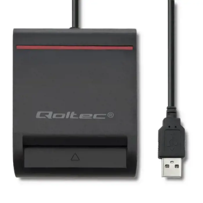 QOLTEC išmaniųjų lustų ID kortelių skaitytuvas USB 2.0 Plug&Play