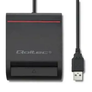 QOLTEC išmaniųjų lustų ID kortelių skaitytuvas USB 2.0 Plug&Play