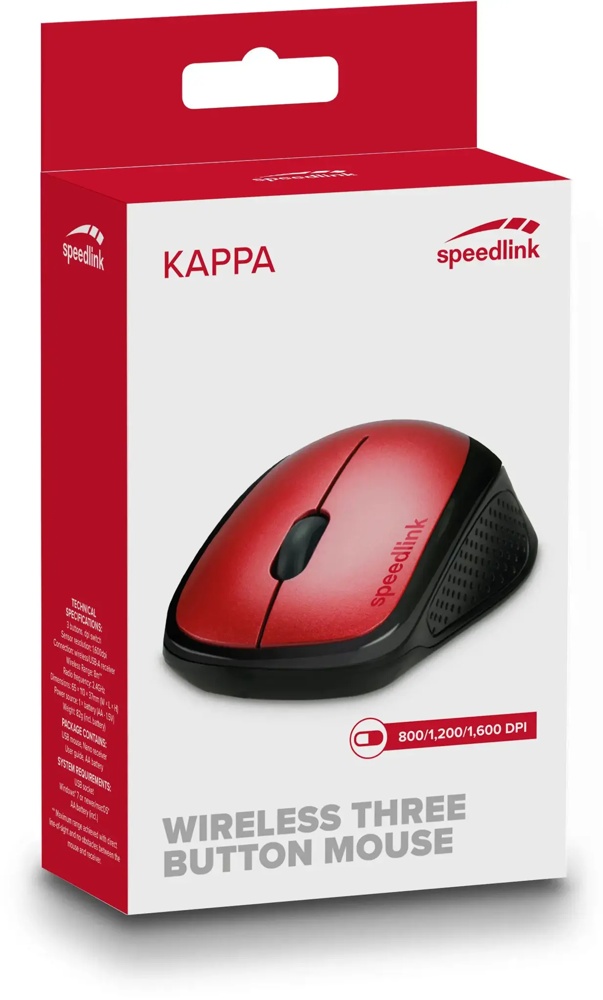 "Speedlink" pelė "Kappa Wireless", raudona (SL-630011-RD)