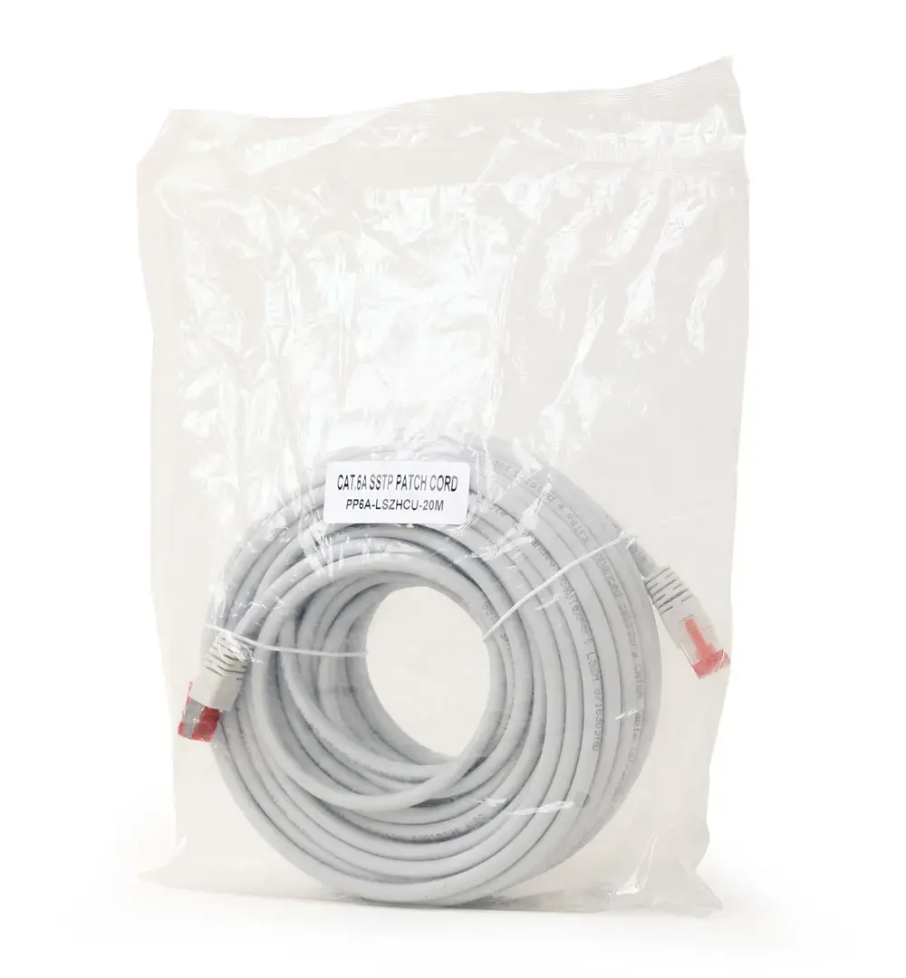 GEMBIRD PP6A-LSZHCU-20M Gembird sujungimo kabelis RJ45, kat. 6A, SFTP, LSZH, 20 m, pilkos spalvos