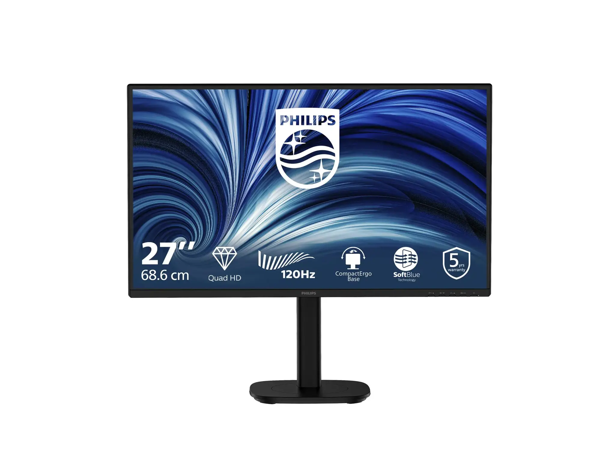 Philips 27B2N3500/00 | 27 " | IPS | QHD | 16:9 | 120 Hz | 2560 x 1440 pixels | HDMI ports quantity 2 | Black