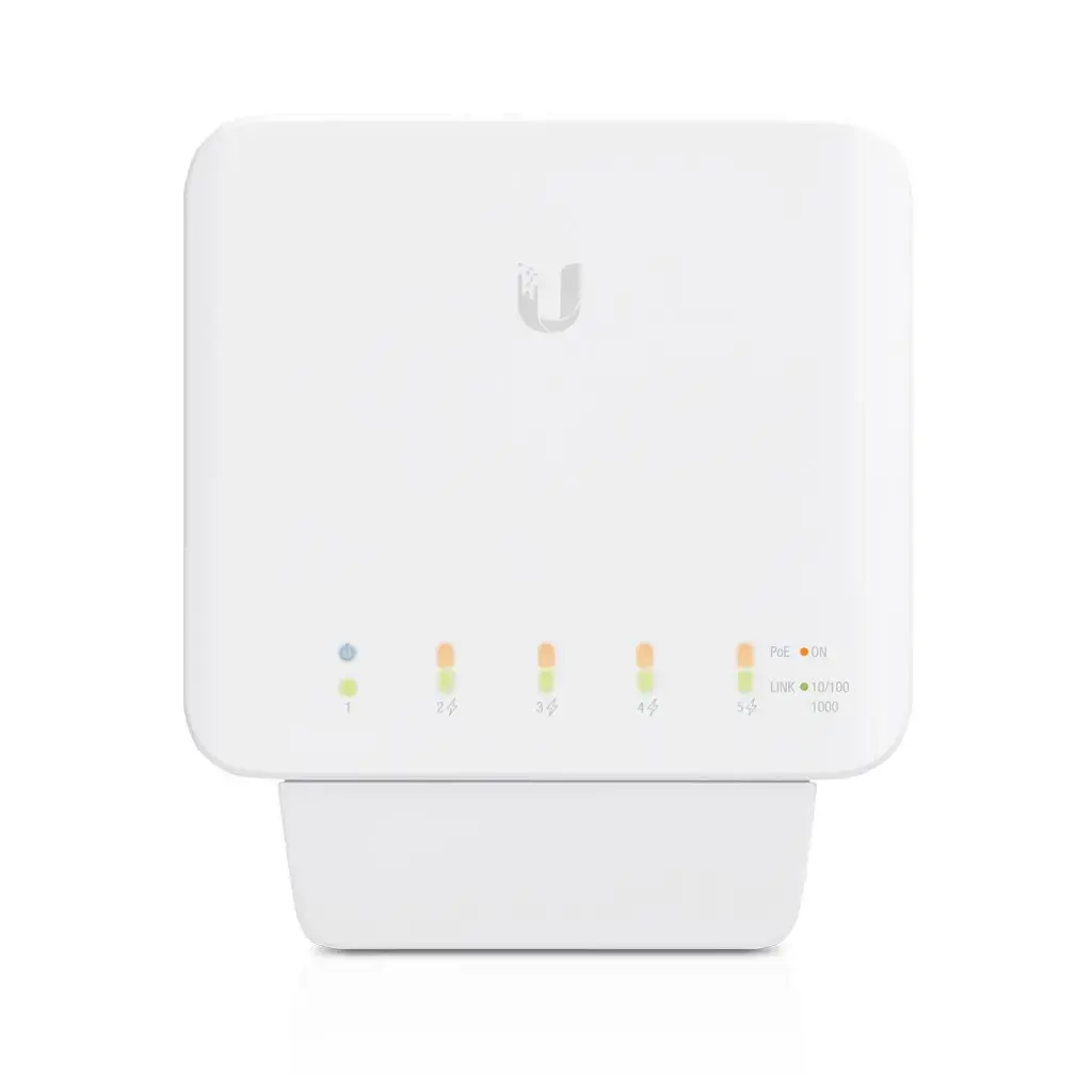 UBIQUITI USW-Flex Ubiquiti USW-Flex 5 x Gigabit UniFi komutatorius (1x PoE įėjimas, 4x PoE+/48V PoE išėjimas 46W)