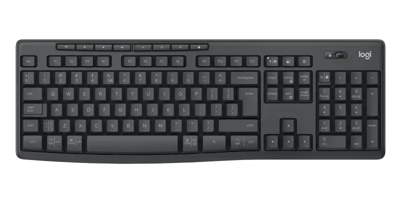 Logitech MK370 Combo for Business, Wireless, RF Wireless + Bluetooth, Membrane, QWERTY, Graphite, Mouse included
