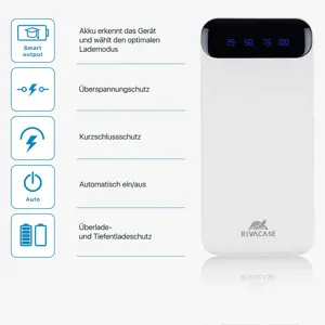 MAITINIMO BANKAS USB 20000MAH/BALTAS VA2280 RIVACASE