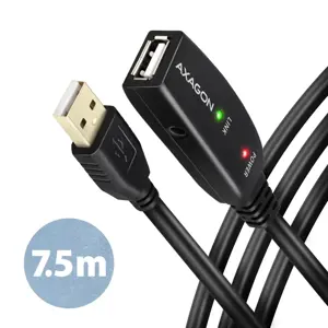 Axagon ADR-207 USB repeater cable 7.5 m, 7.5 m, USB A, USB A, USB 2.0, 0.48 Gbit/s, Black