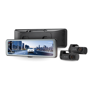Mio MiVue R860WD, Dash Cam | GPS | Wi-Fi | Front and rear cams synchronized for recording with an unobstructed view; 11.26" IPS anti-glare touchscreen; Upgrade to the STARVIS 2 technology for clear details; Integrated high speed Wi-Fi – Quick pairing using QR code | Audio recorder