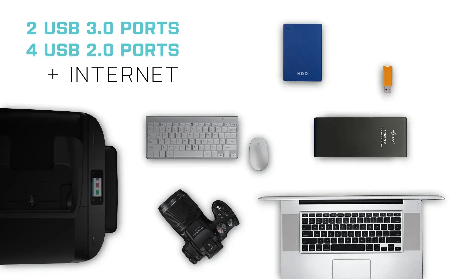 I-TEC USB 3.0/USB-C dvigubo HDMI prijungimo stotelė 2x HDMI 1x GLAN 2x USB 3.0 4x USB 2.0 1x Audio 1x Mikrofonas