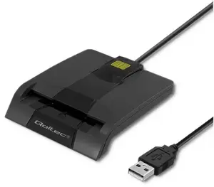 QOLTEC 50634 Išmanusis išmanusis lustinių kortelių skaitytuvas SCR0634 C tipo USB