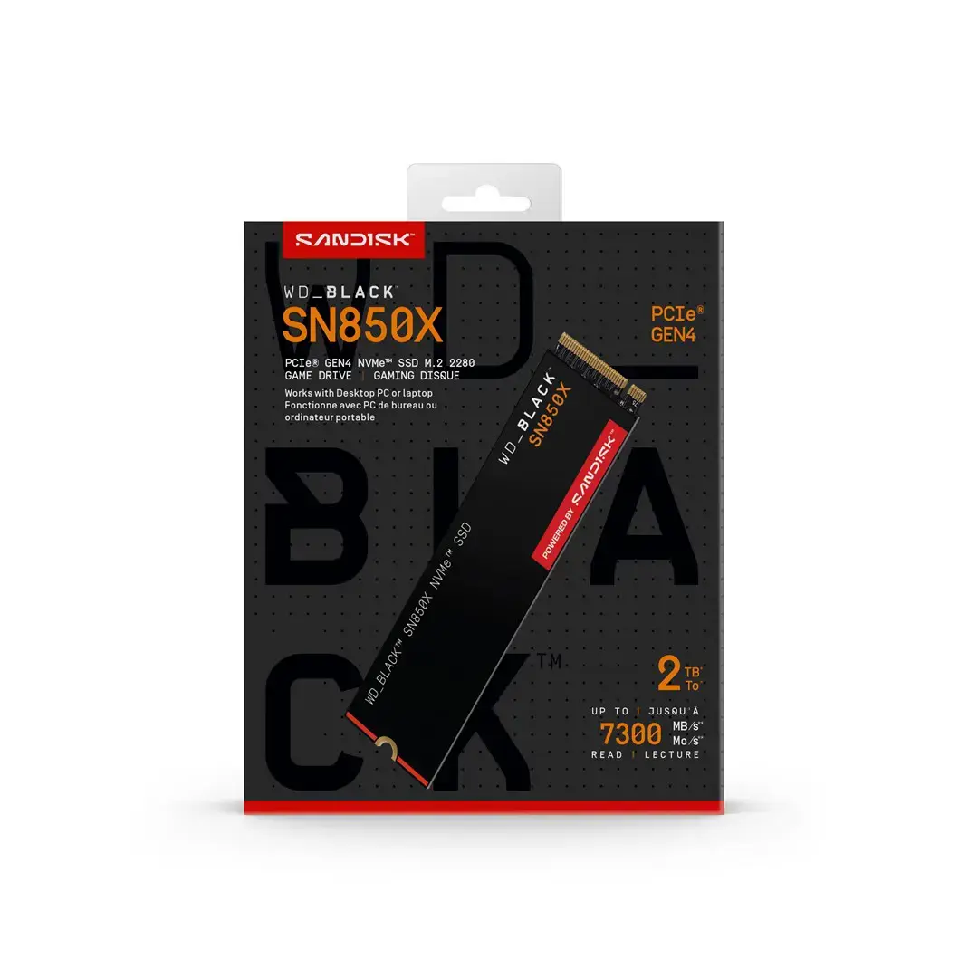 SSD diskas WESTERN DIGITAL Black SN850X 2 TB, M.2 2280, PCIe 4.0 x4 (NVMe)