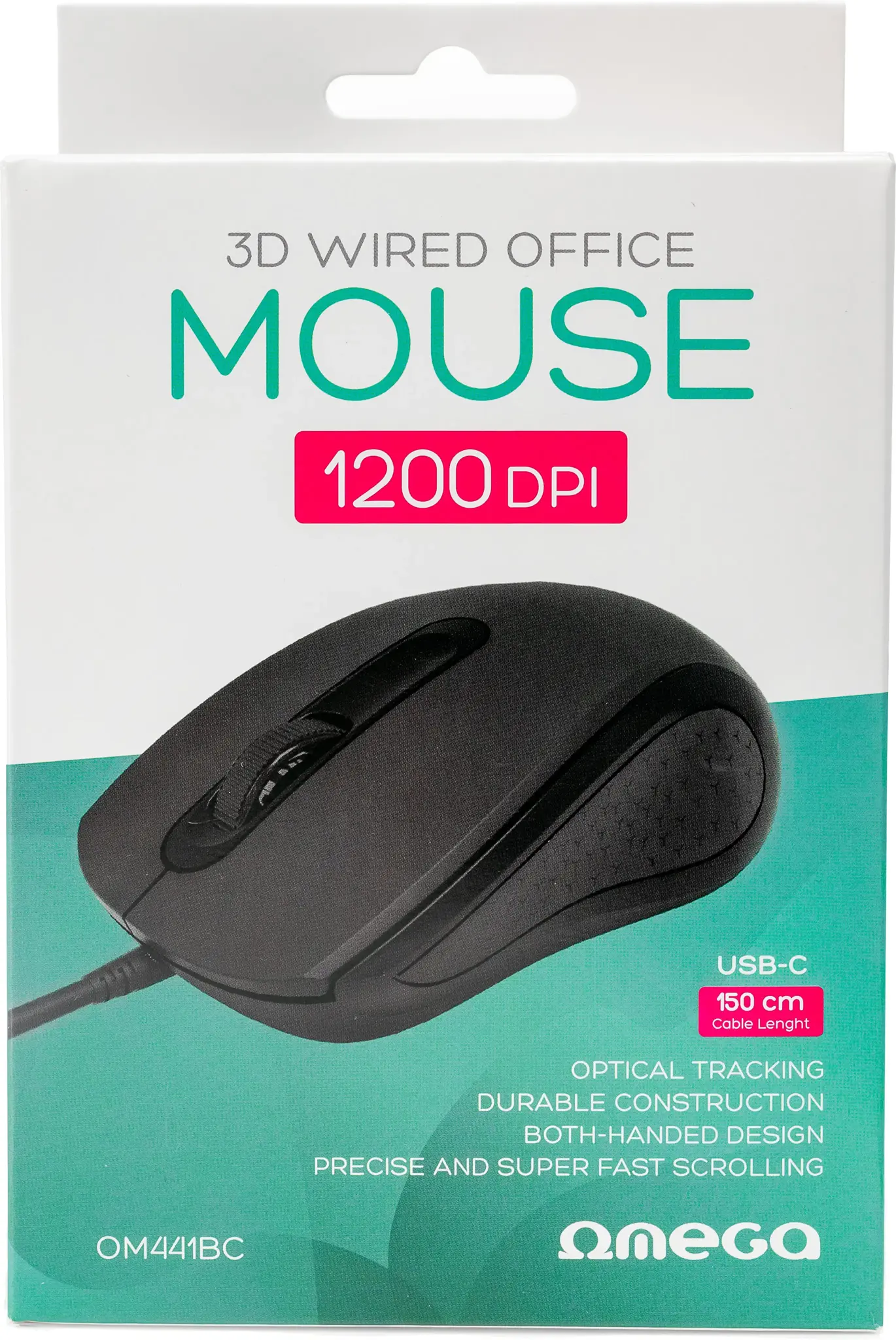 Omega mouse OM-441 USB-C, black