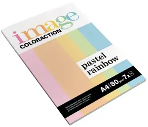 Spalvotas popierius IMAGE COLORACTION, A4, 7 spalvos, 80 g/m2, 70  lapų, pastelinės spalvos
