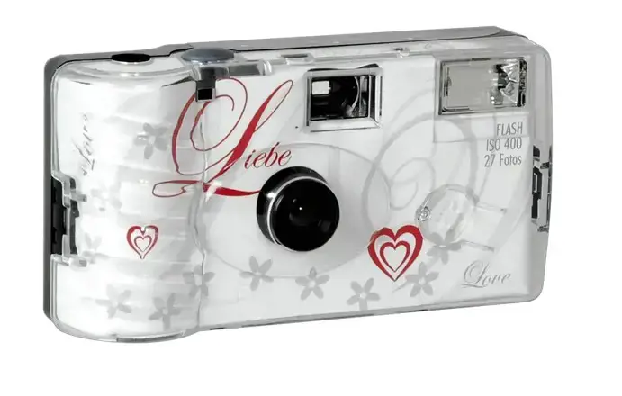 Single use Camera Flash 400 27 Love white Liebe