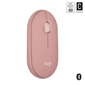 Logitech Pebble 2 M350s, Ambidextrous, Optical, RF Wireless + Bluetooth, 4000 DPI, White