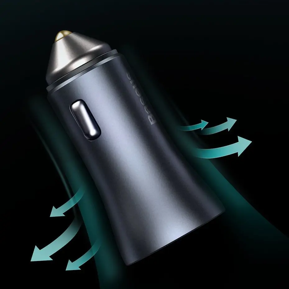 Baseus Golden Contactor Pro car charger, USB + USB-C, QC4.0+, PD, SCP, 40W (blue) + USB-C - Lightning cable 1m (blue)