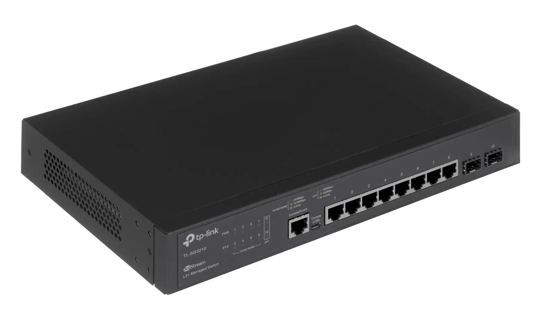 "TP-Link JetStream" 8 prievadų "Gigabit L2" valdomas tinklo komutatorius su 2 SFP lizdais, valdomas, L2, Gigabit Ethernet (10/100/1000), dvipusis, montuojamas į stovą, 1U
